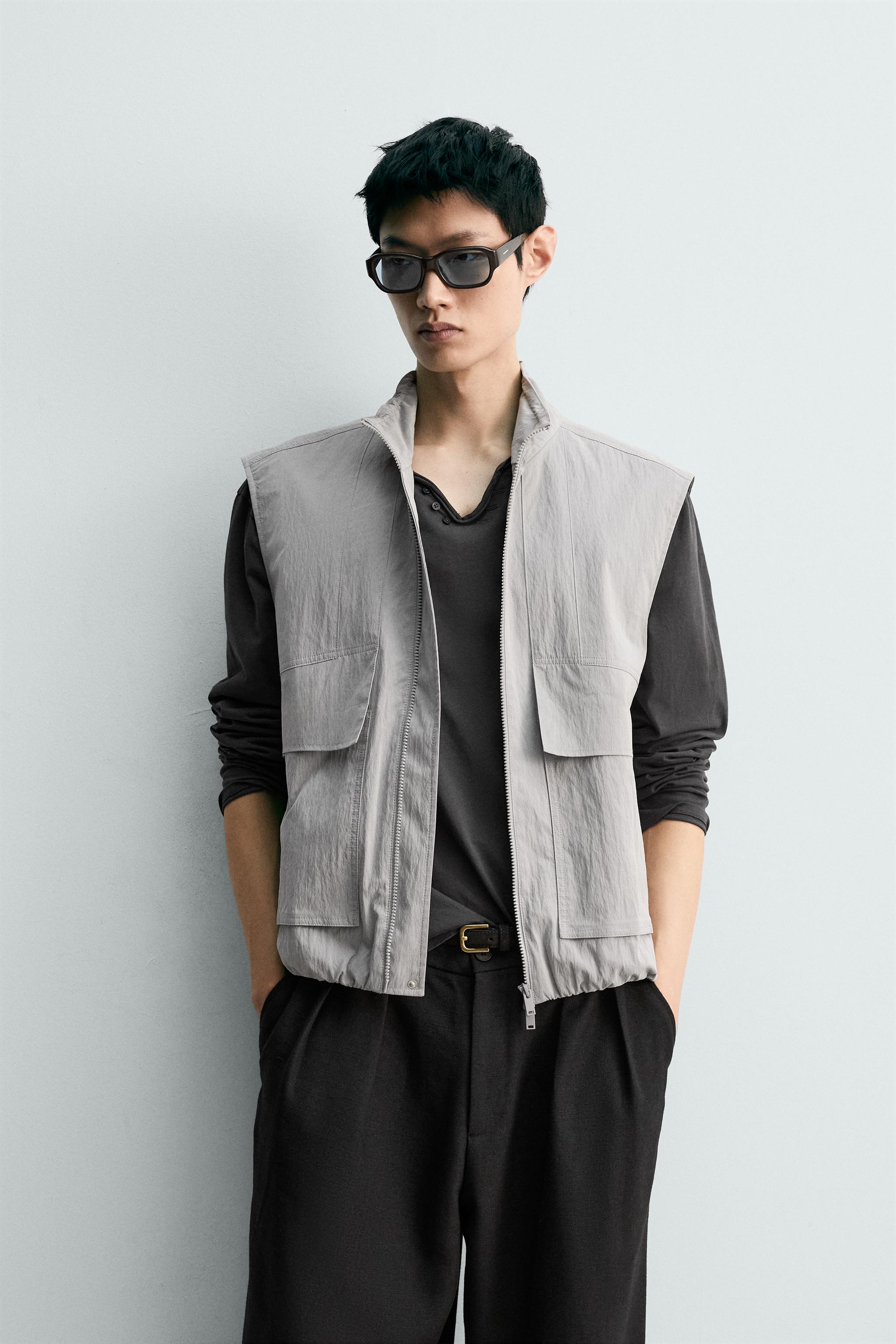 namSACRA 53,900円 LIGHT MELTON GILET RELAXED FIT TECHNICAL GILET - Grey / Blue | ZARA Singapore