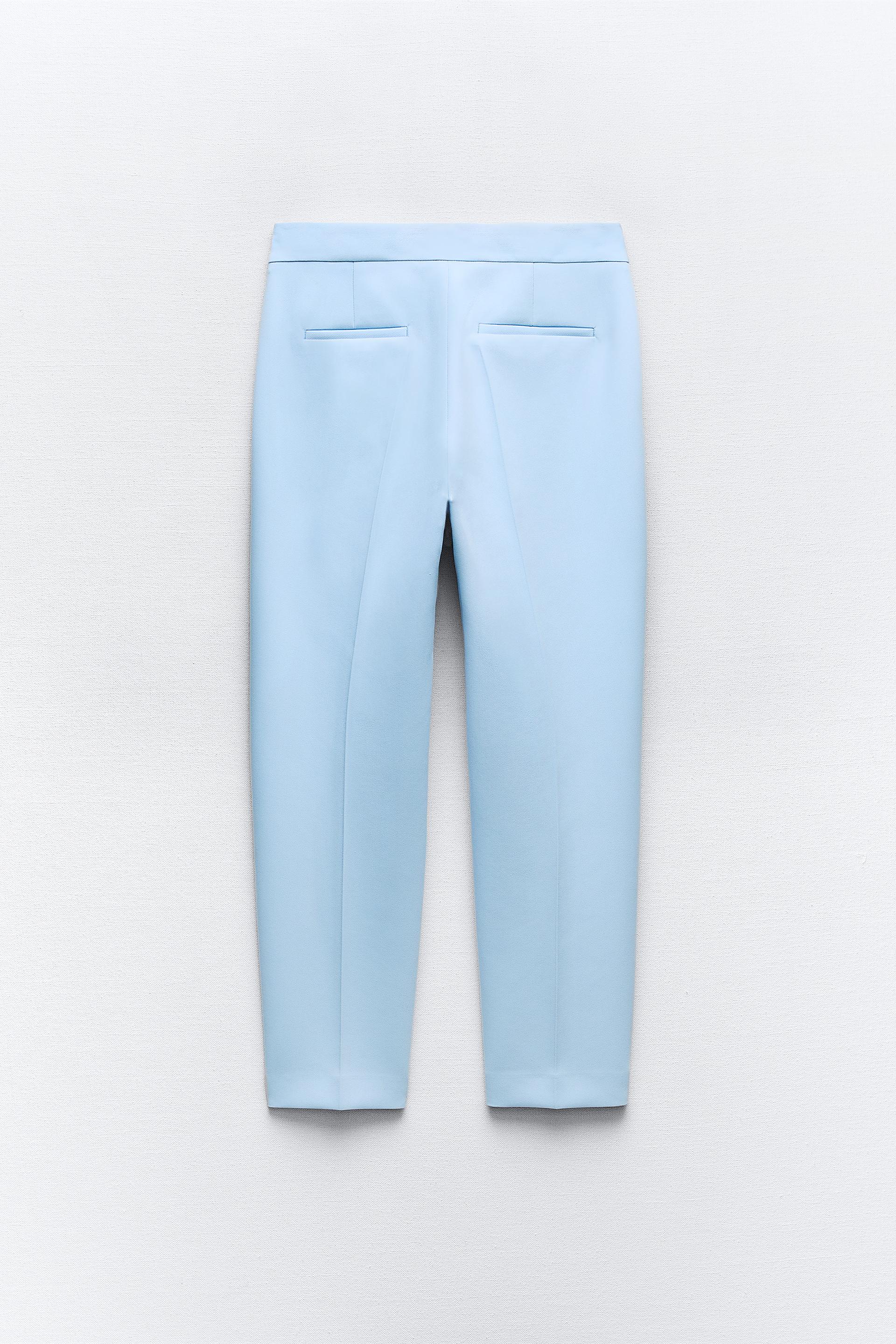 Femme : Pantalon 7/8 blanc - Zara Woman - Taille M - Label Emmaüs