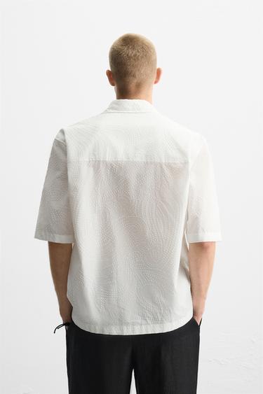 CHEMISE RELAXED FIT TEXTURÉE - Blanc de Zara - Image 3