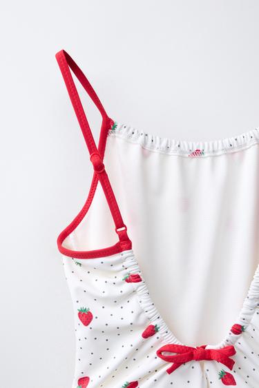 MAILLOT DE BAIN IMPRIMÉ FRAISES (6-14 ANS) - Rouge de Zara - Image 3