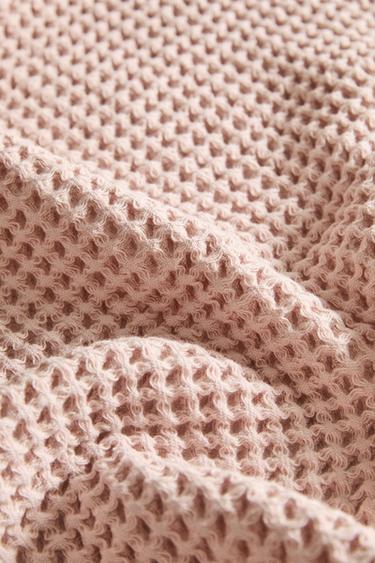 SERVIETTE DE BAIN COTON WAFFLE - Rose clair de Zara - Image 3