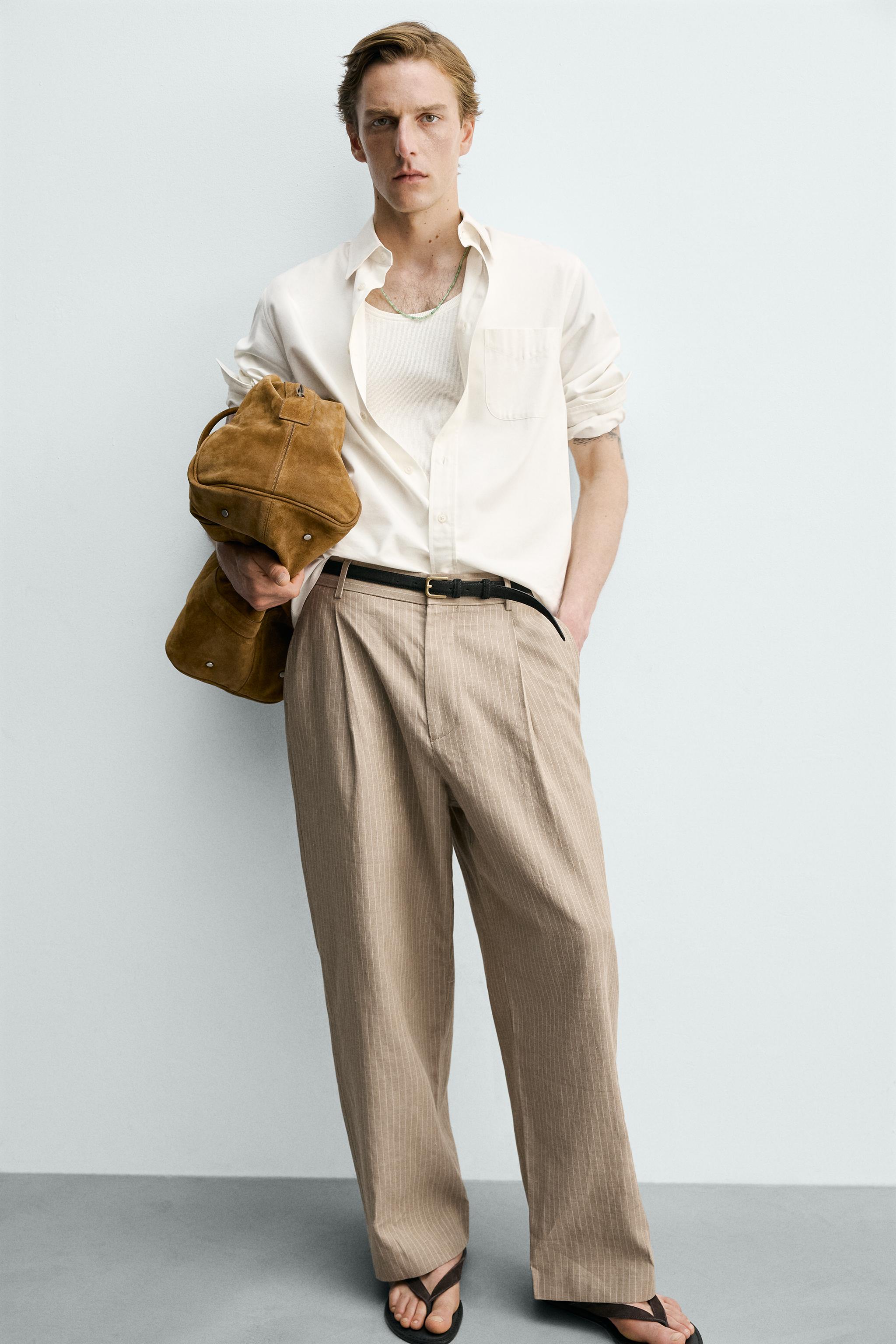 PANTALON RELAXED EN LIN ET COTON