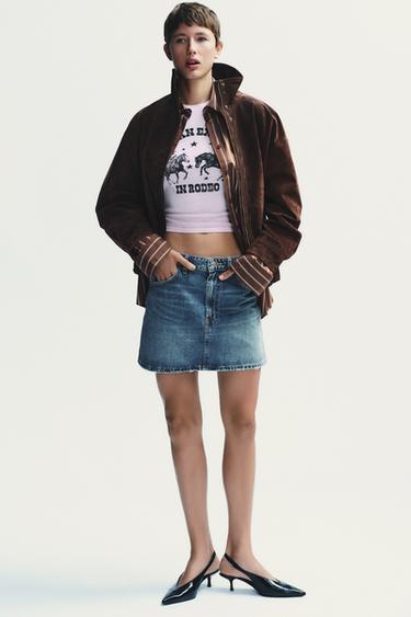 SUEDE LEATHER JACKET - Dark brown by Zara