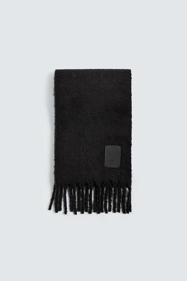 Zara TEXTURED SCARF - Black
