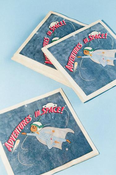 CHILDREN'S SPACE PAPER NAPKINS - Multicoloured by Zara