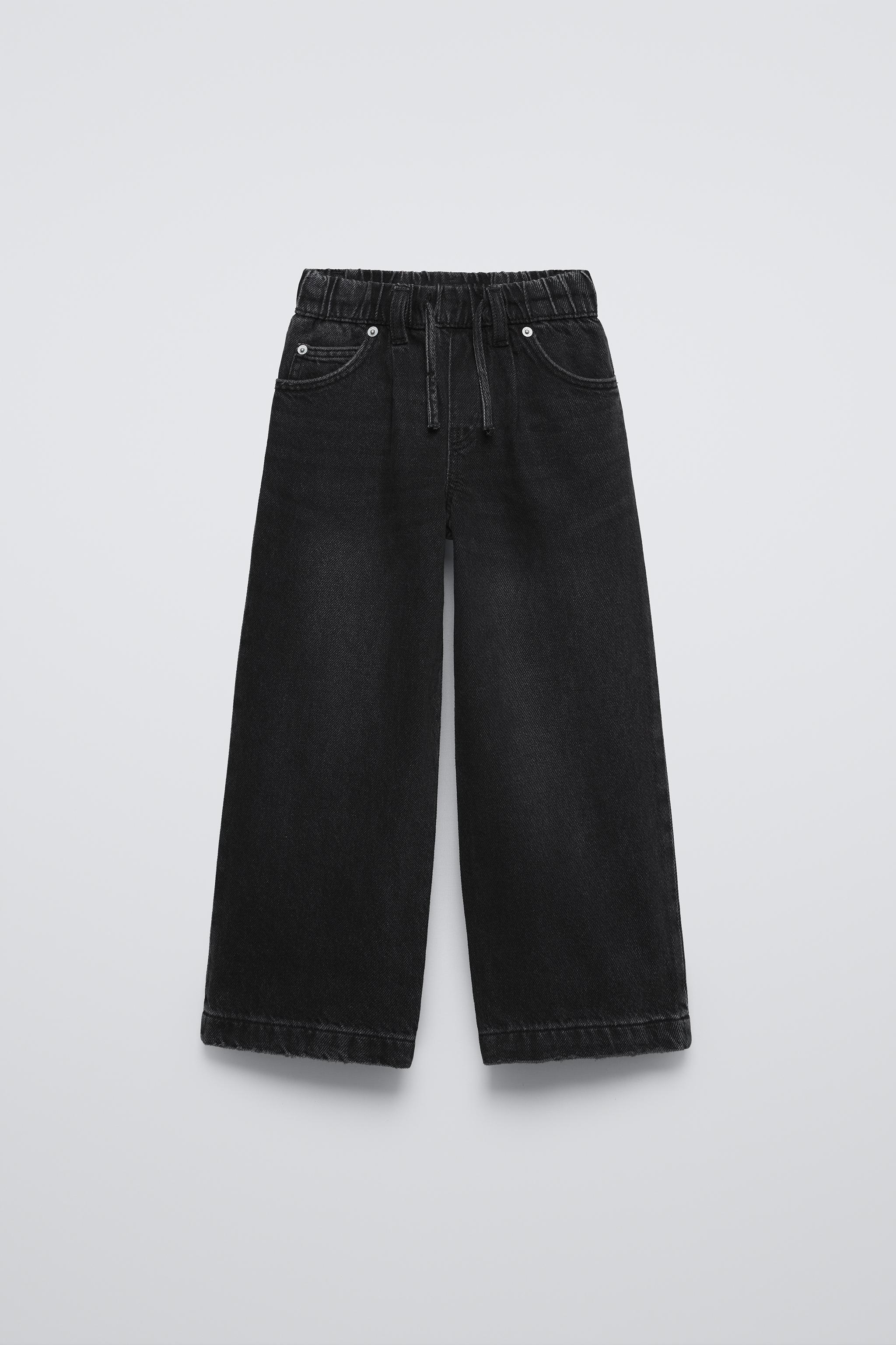 JUPE CULOTTE EN JEAN AVEC CORDON Noir ZARA France