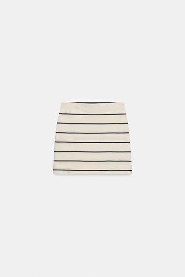 STRIPED KNIT MINI SKIRT - striped by Zara