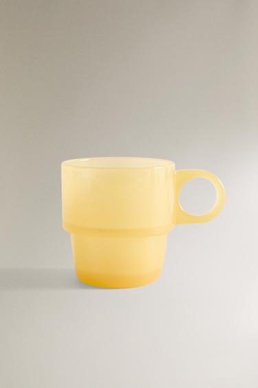 OPAQUE GLASS MUG - Yellow by Zara