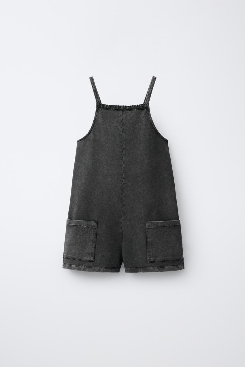 ウォッシュドレースショートジャンプスーツ - カーボングレー | ZARA 