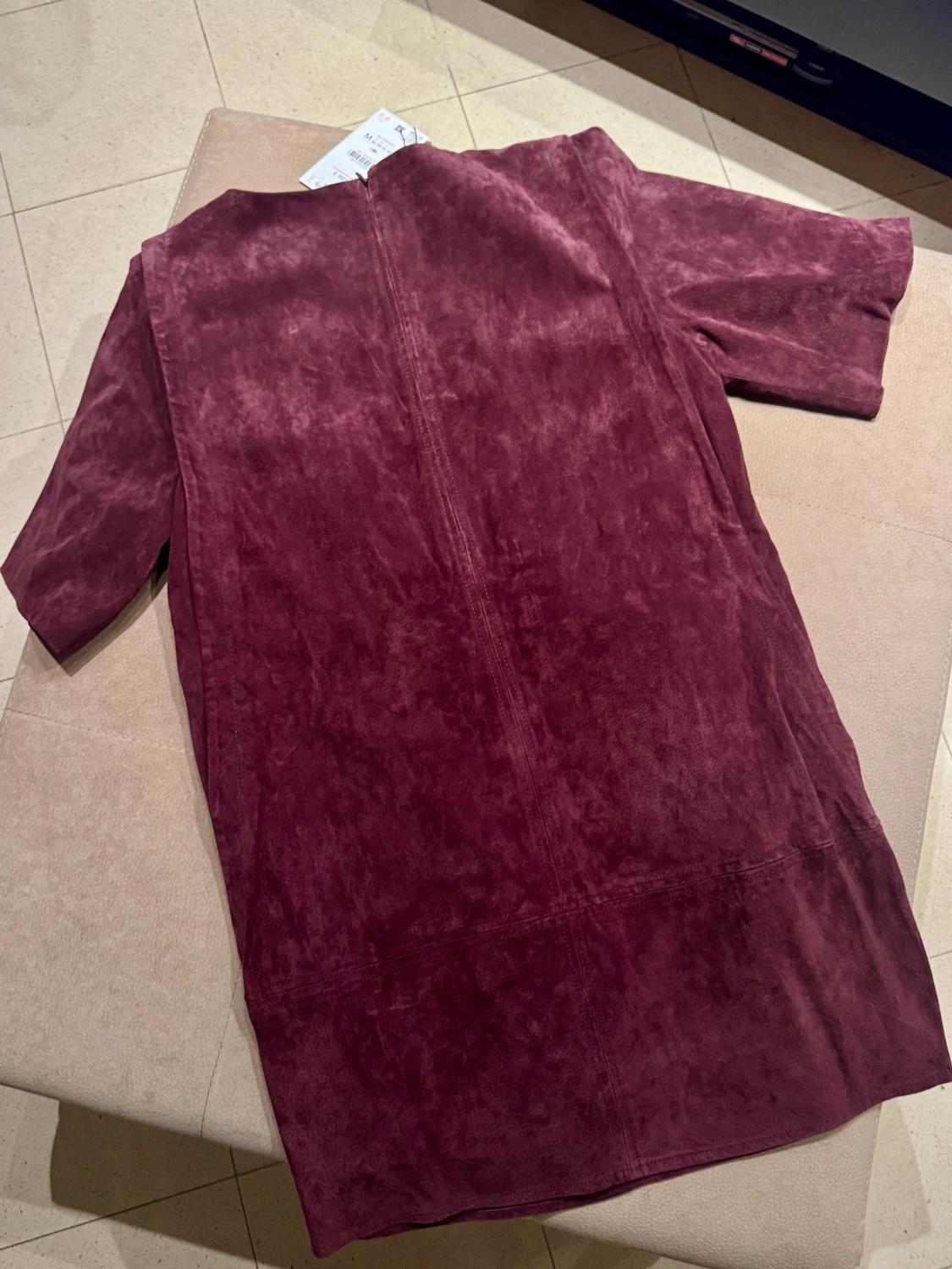 100% LEATHER SUEDE SHORT DRESS - Image 2