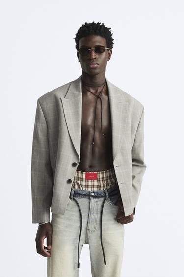 УКОРОЧЕННЫЙ БЛЕЙЗЕР ОВЕРСАЙЗ — СЕРЫЙ от Zara — изображение 0