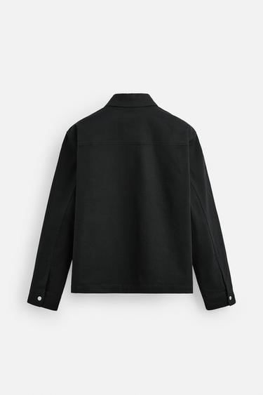 RELAXED-FIT-OVERSHIRT MIT REISSVERSCHLUSS - Schwarz von Zara