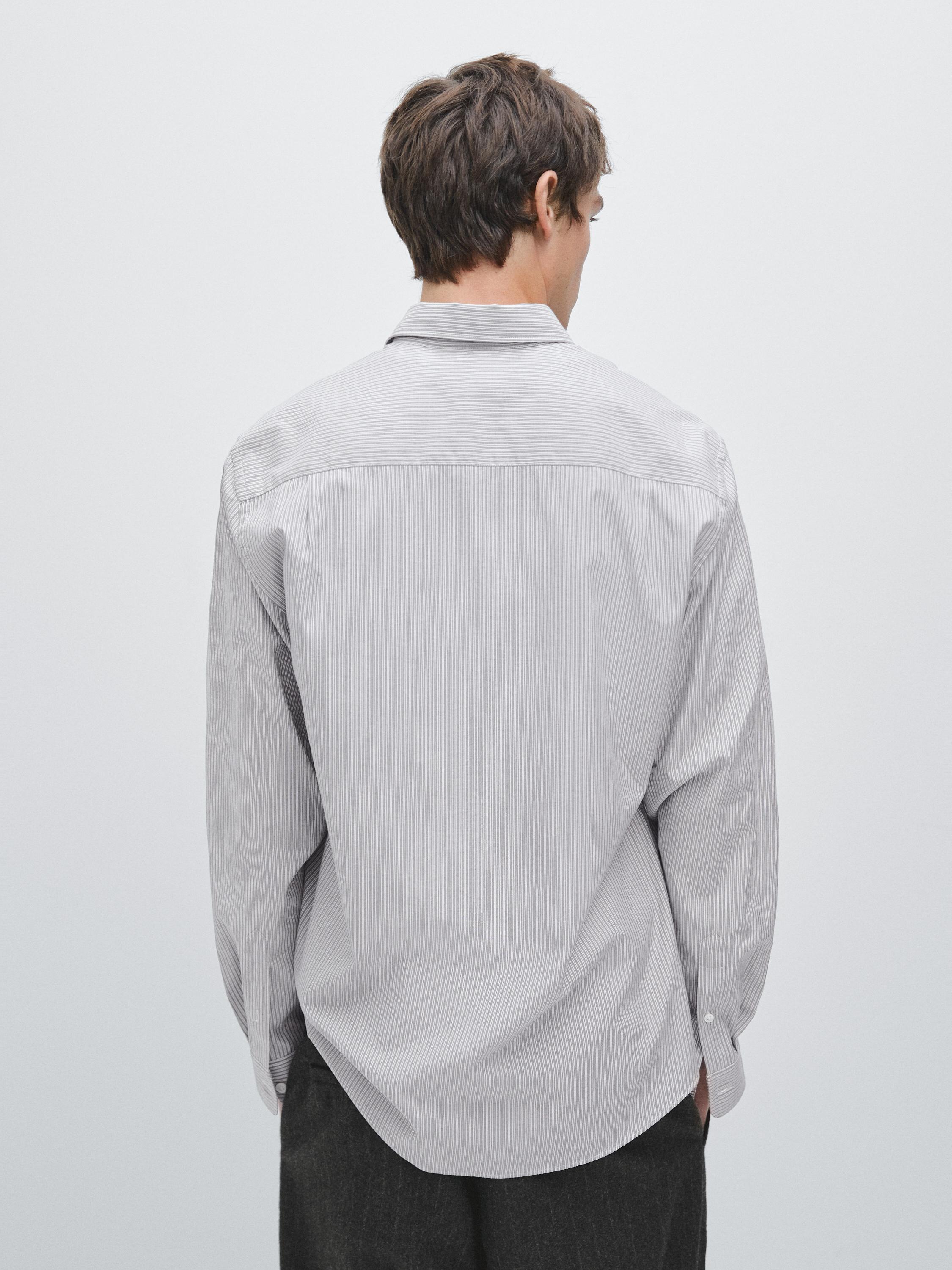 Chemise à rayures chinée regular fit