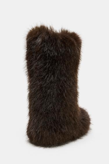 BOTTES EFFET FOURRURE SKI COLLECTION - Marron de Zara - Image 6