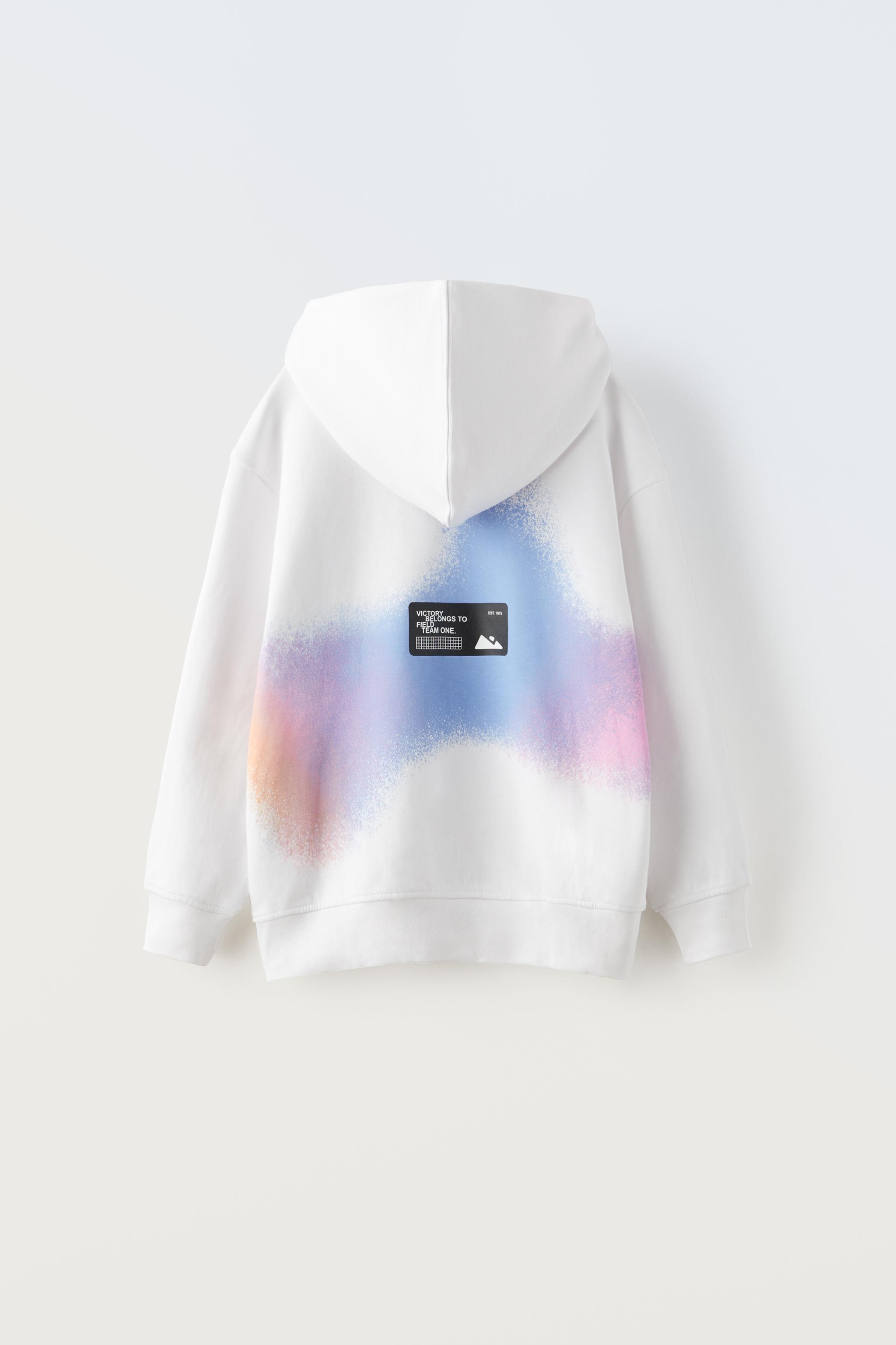 PRINTED HOODIE SWEATSHIRT - White | ZARA United States