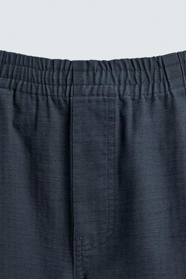 PANTALON DÉCONTRACTÉ CHEVRON - Bleu marine de Zara - Image 9