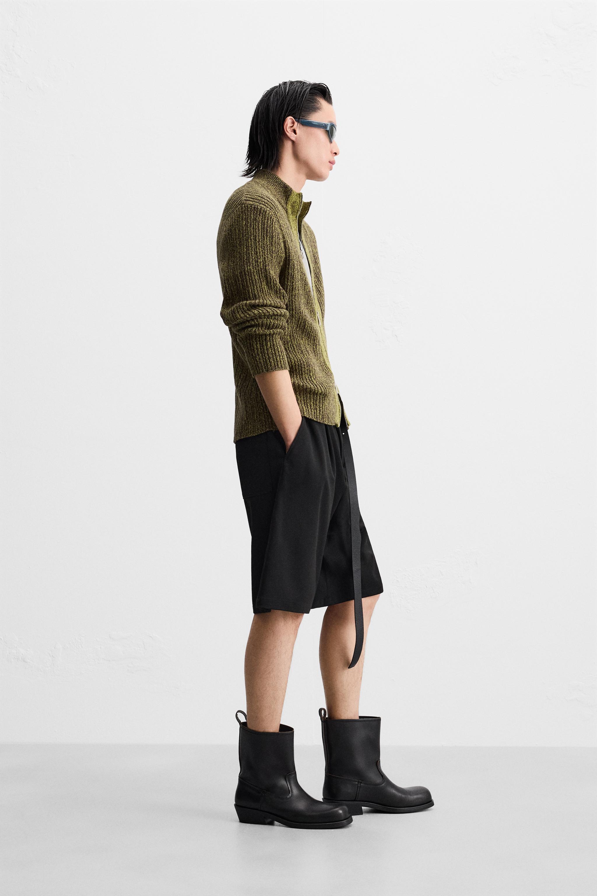 ジップアップカーディガン - チョコレート | ZARA Japan / 日本