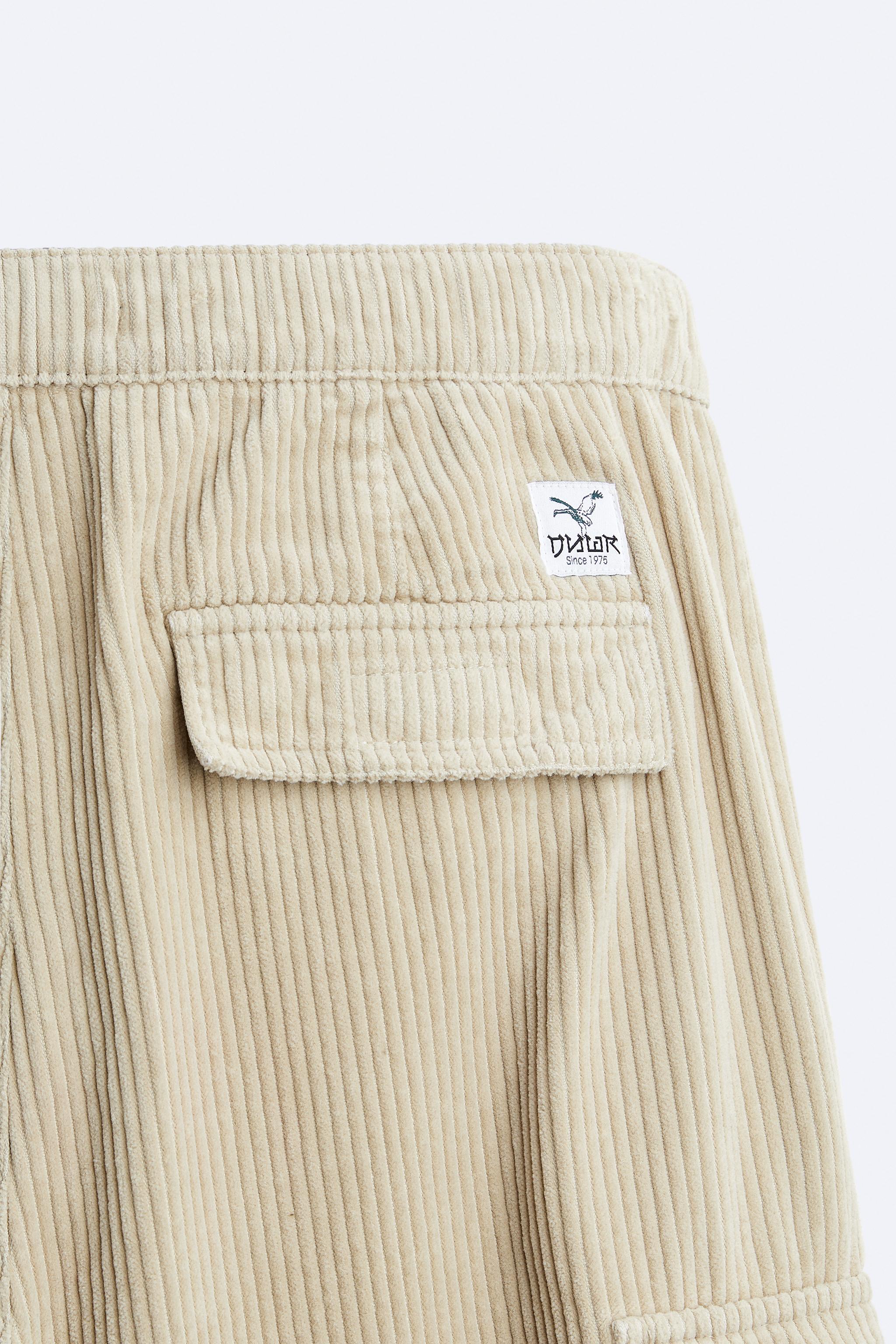 CORDUROY CARGO PANTS - Beige