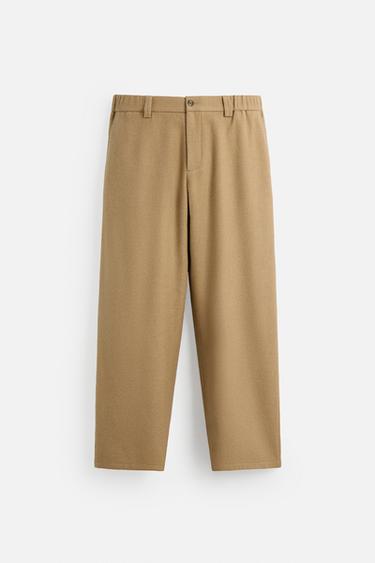ШТАНИ WIDE FIT - бежево-коричневий Zara