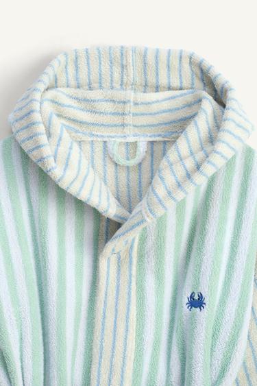 LIMITED EDITION STRIPED TOWELLING DRESSING GOWN - striped by Zara - Image 8