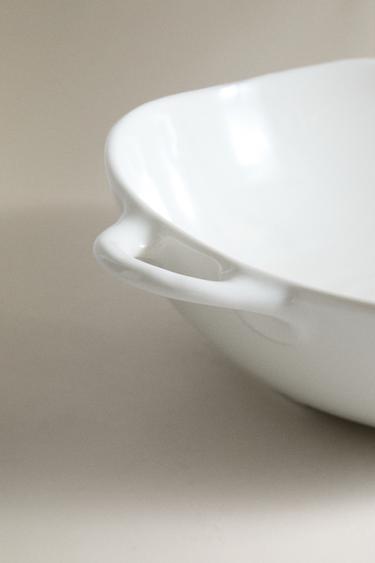 PORCELAIN SALAD BOWL WITH HANDLES - White by Zara - Image 3