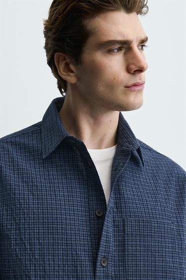 REGULAR FIT CHECK POLO SHIRT - Blue by Zara - Image 5