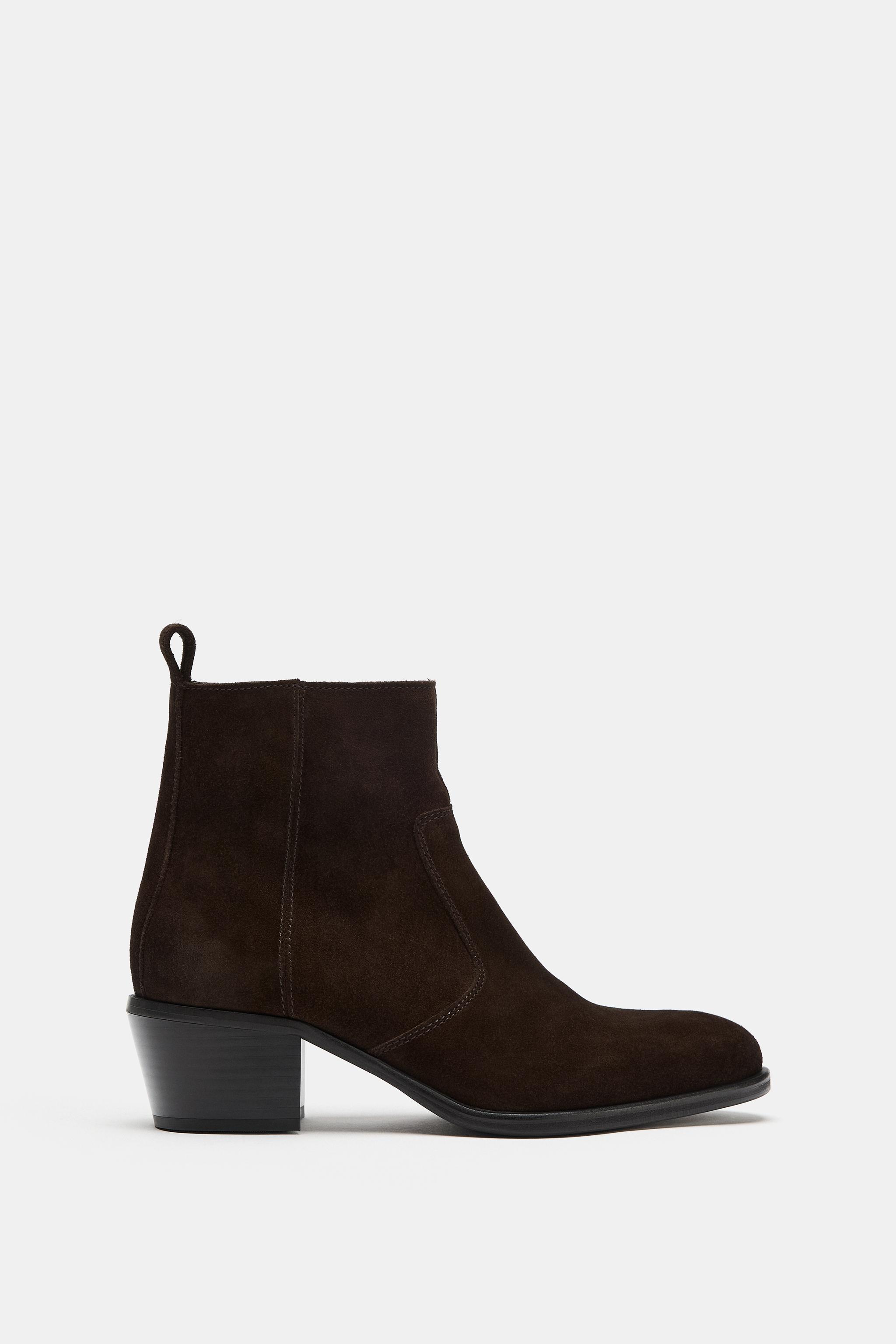 SUEDE HEELED ANKLE BOOTS