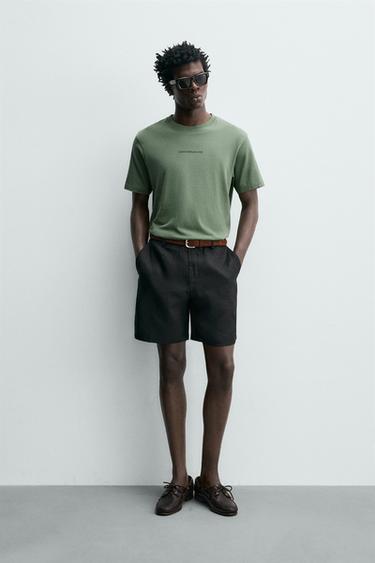 CONTRAST PRINT T-SHIRT - washed green by Zara