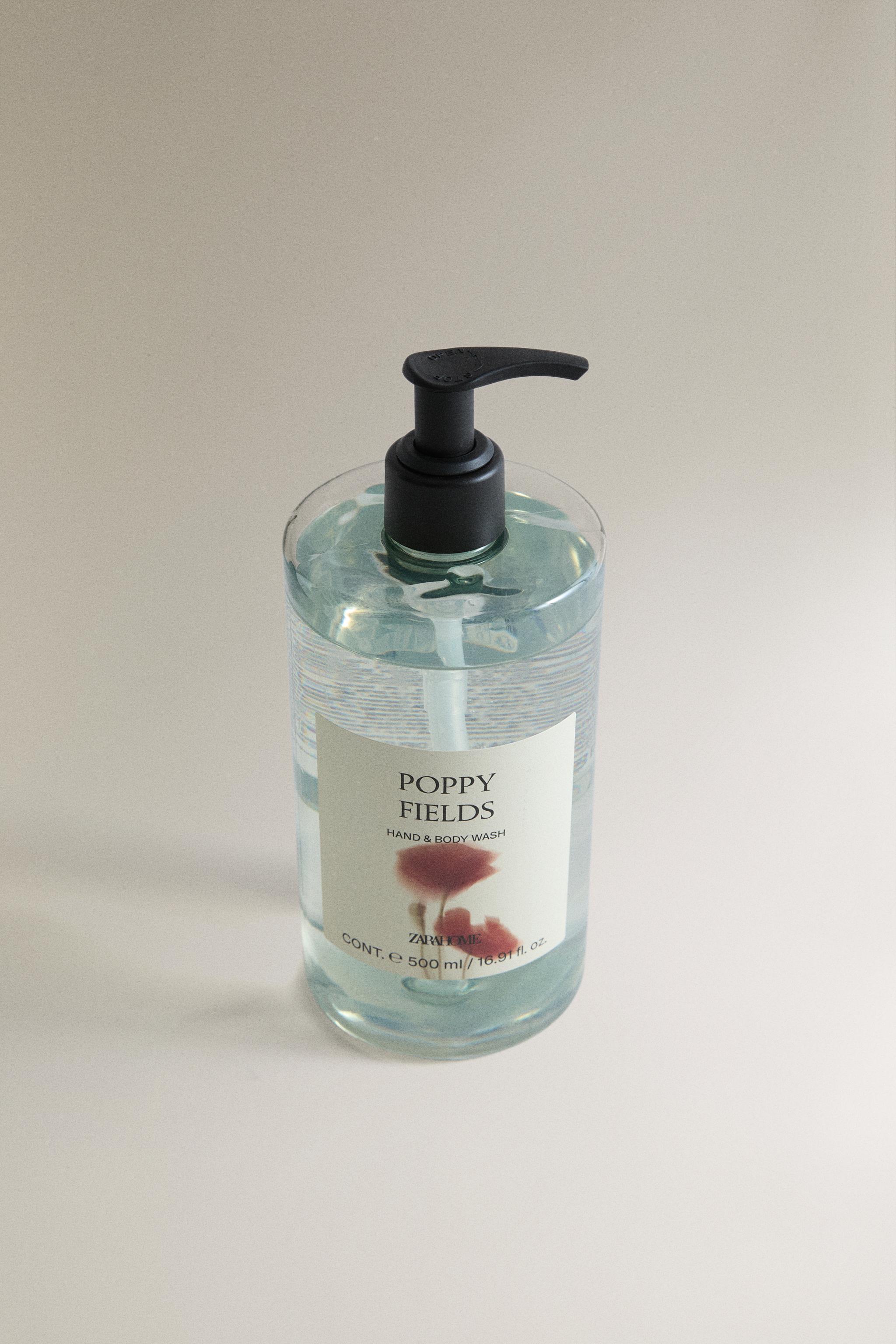 (500 ML) POPPY FIELDS HAND AND BODY LIQUID SOAP — Red / Orange