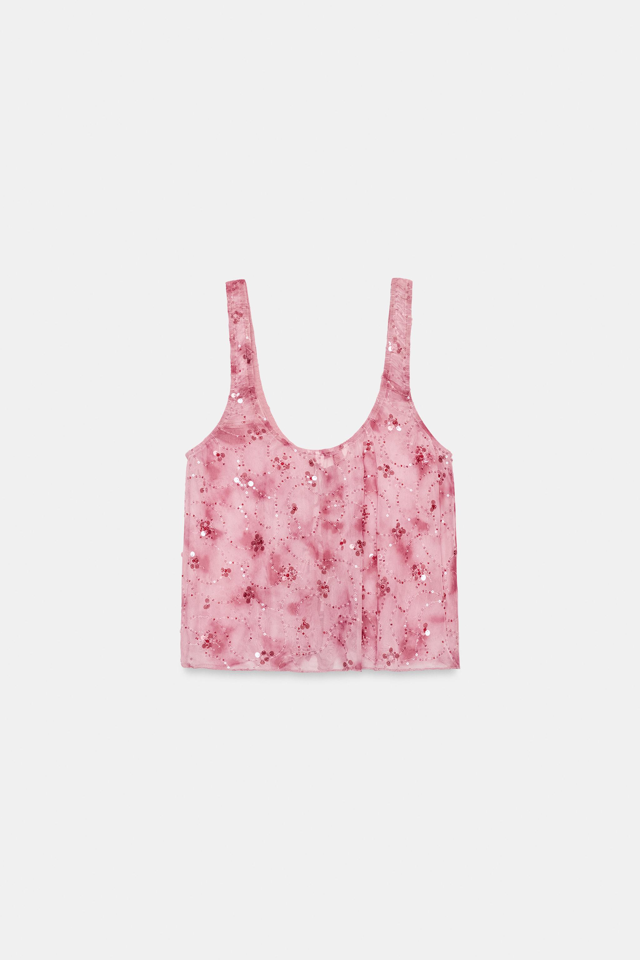 TOP EN TUL À PAILLETTES AVEC NŒUDS