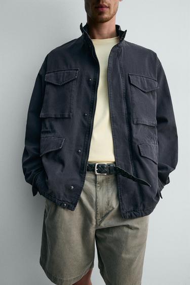 WASHED UTILITY POCKET JACKET - Navy blue by Zara - Image 5