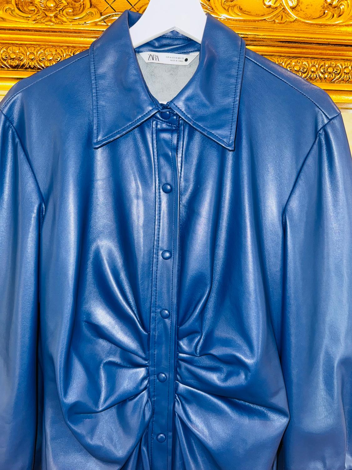FAUX LEATHER SHIRT DRESS - Image 3