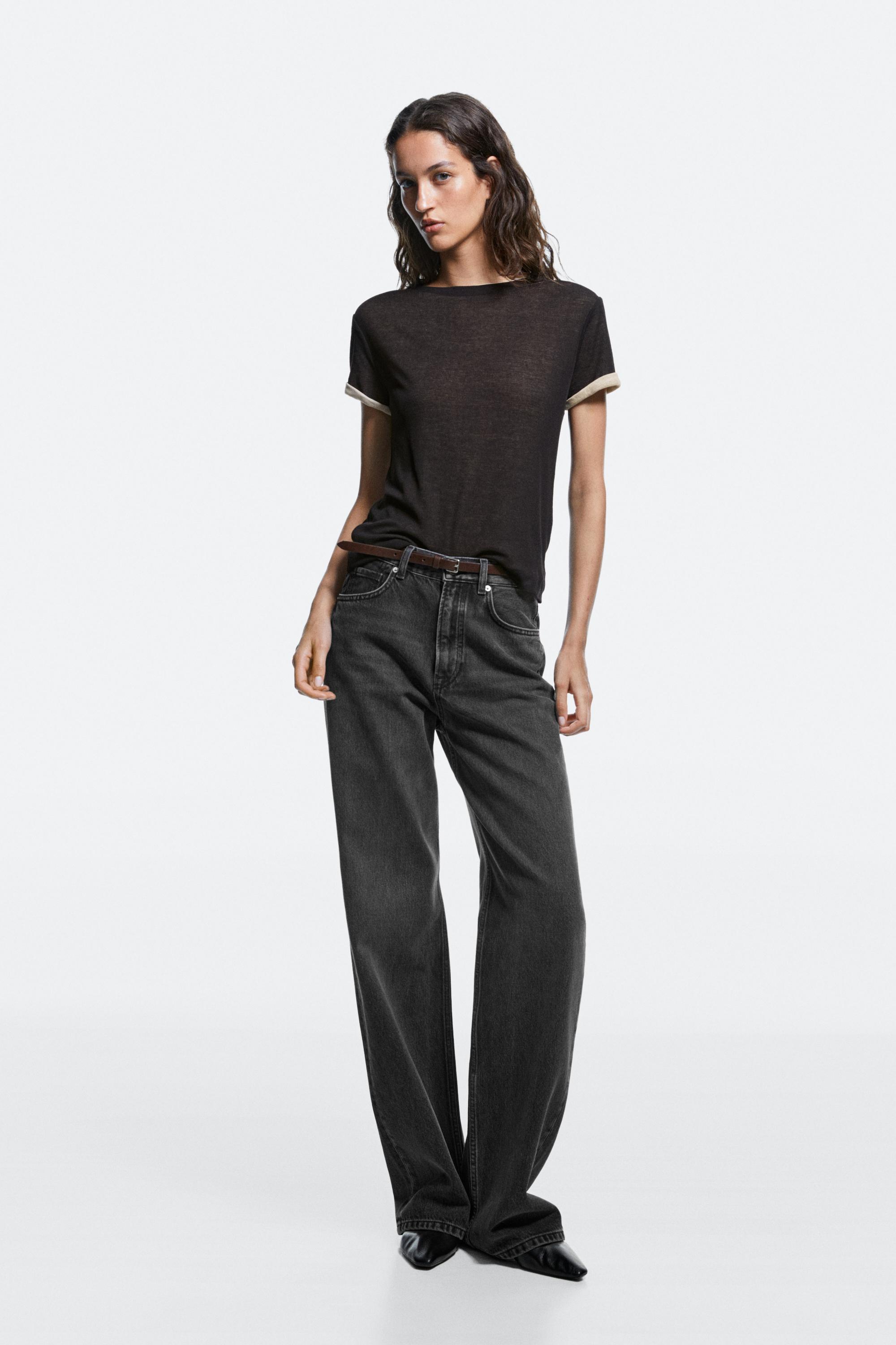 High-waist wide-leg jeans — Gray