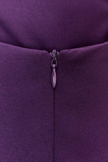 ROBE COURTE AVEC ÉCHARPE - Aubergine de Zara - Image 9