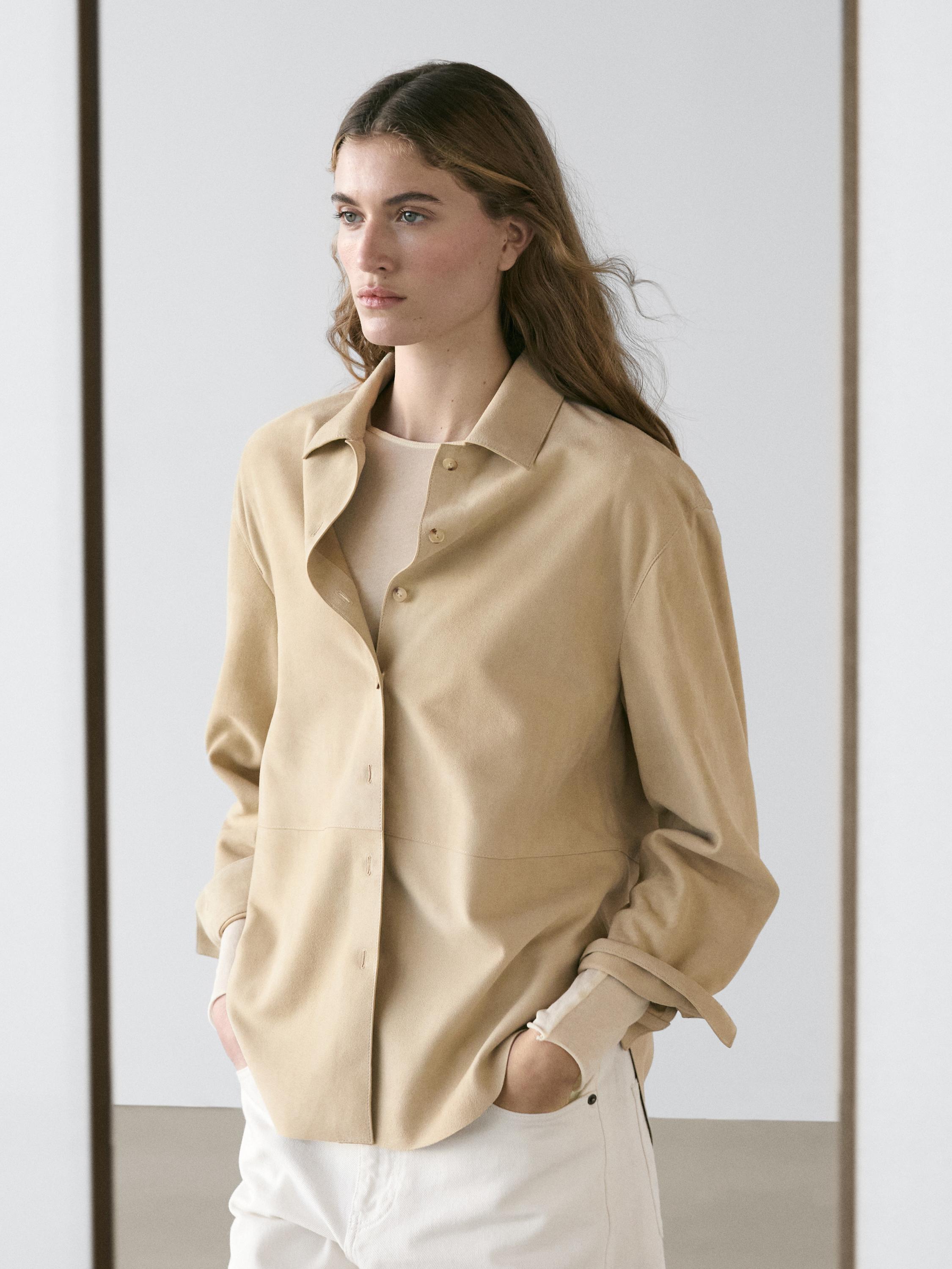 Suede leather shirt