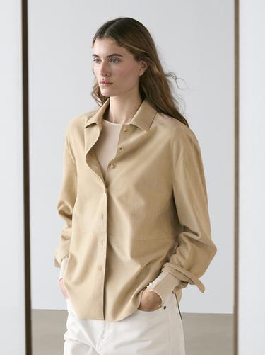 Zara Suede leather shirt - Sand
