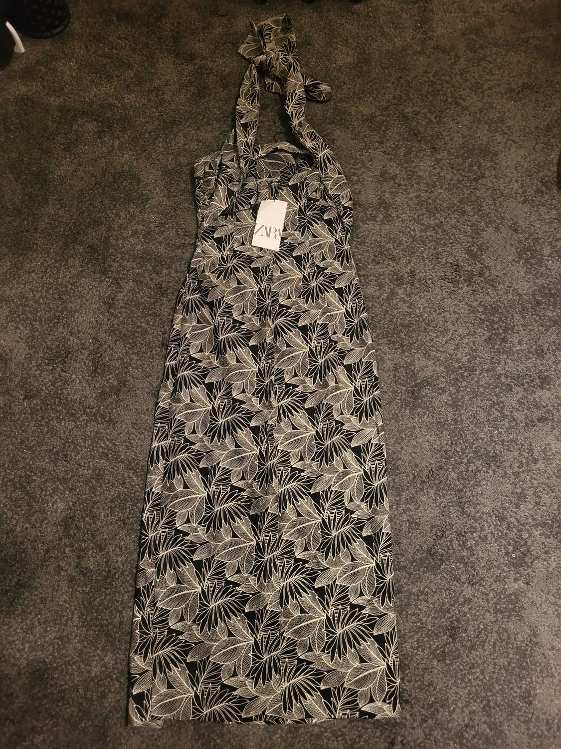 MIDI DRESS WITH EMBROIDERED LEAVES - Image 5
