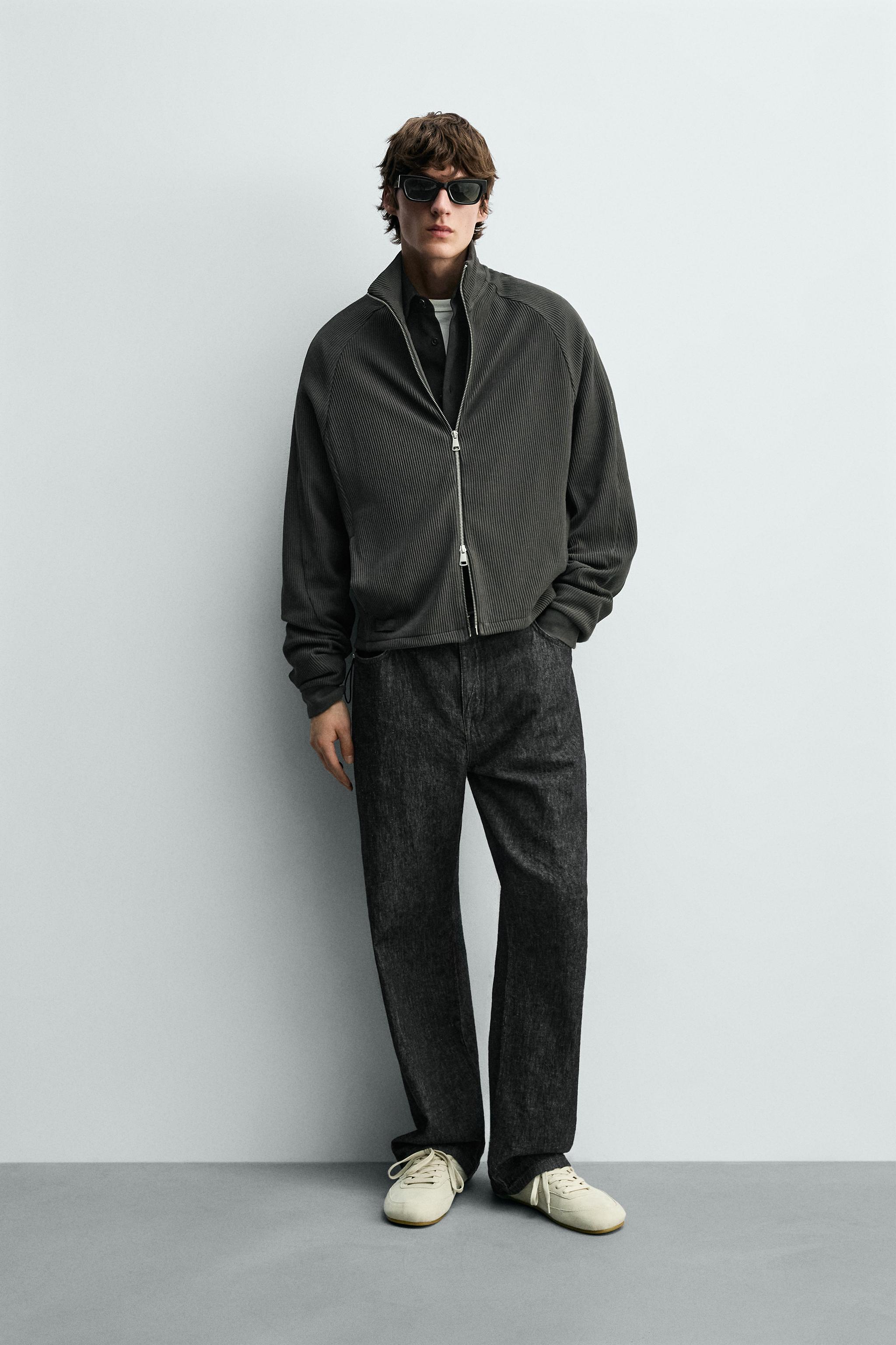 RELAXED FIT OTTOMAN JACKET - Dark charcoal gray | ZARA United States