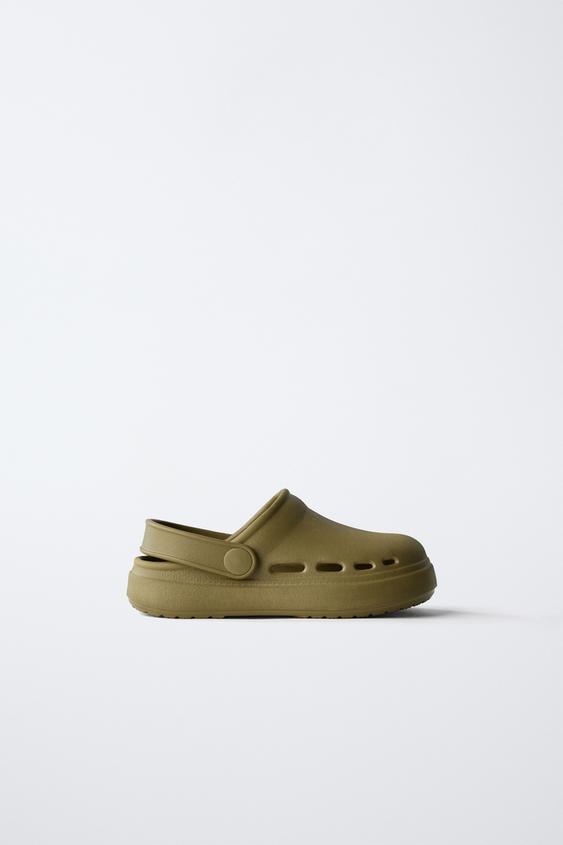 RUBBERISED CLOGS - Khaki Green by Zara - Image 0