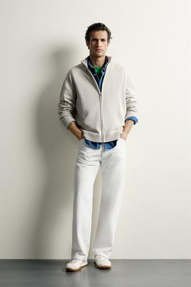 ZIP-UP KNIT CARDIGAN - Stone by Zara - Image 0