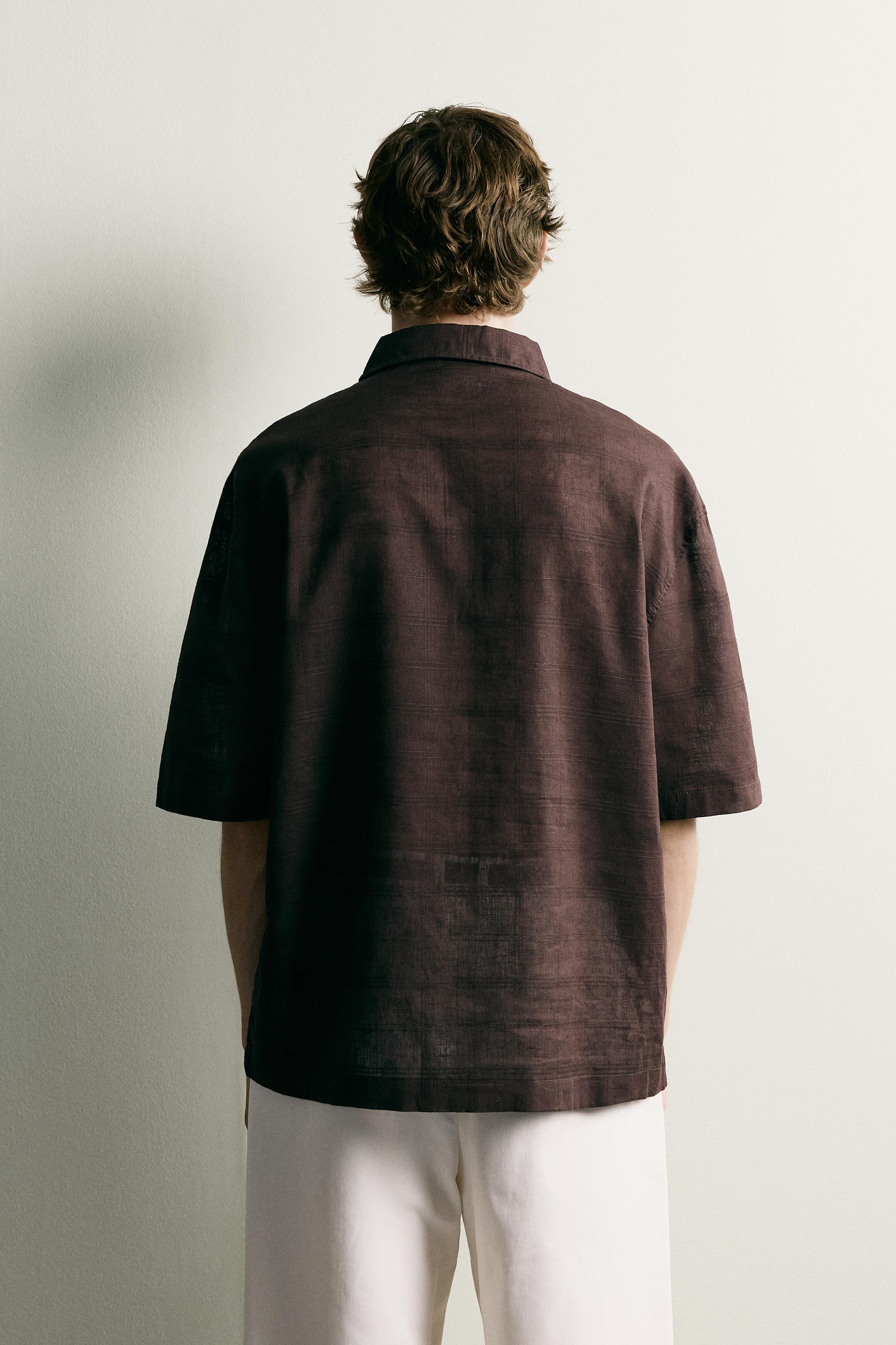 LINEN COTTON BLEND POLO SHIRT
