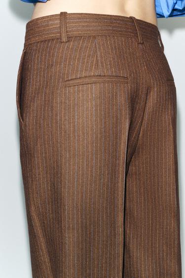ZW COLLECTION MANTECO WOOL WIDE-LEG TROUSERS - Ochre by Zara