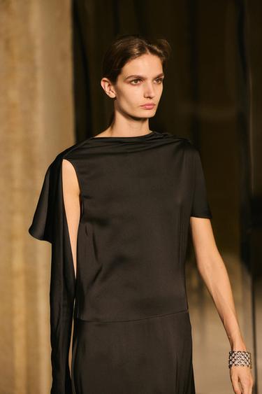 Asymmetric sleeve midi dress - LIMITED EDITION — Anthracite grey 1