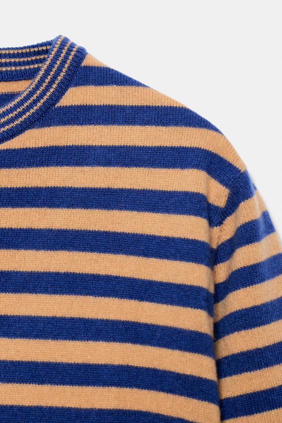 PULL 100 % LAINE rayures MANCHES COURTES - unique de Zara - Image 4