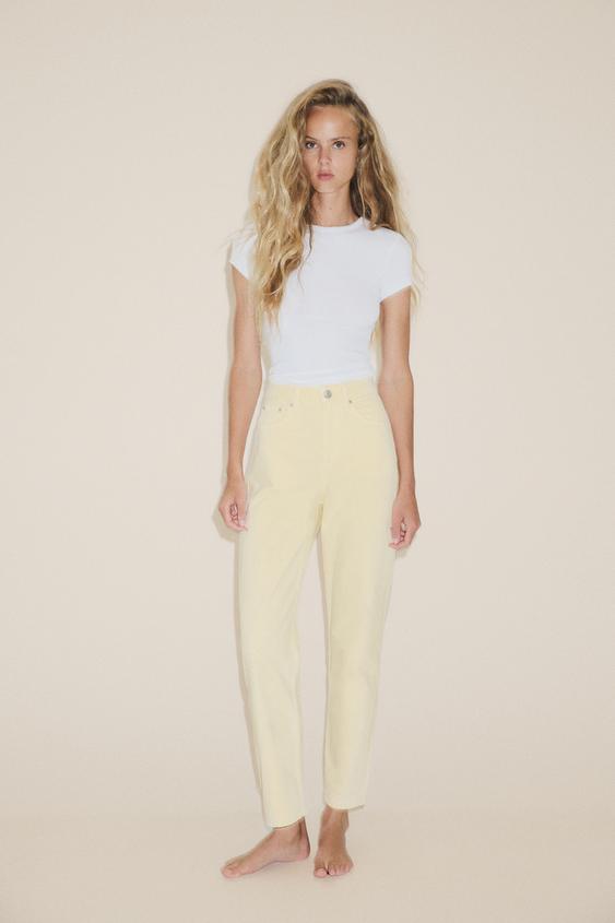 JEANS TRF MOM FIT TAILLE HAUTE - Jaune de Zara - Image 0