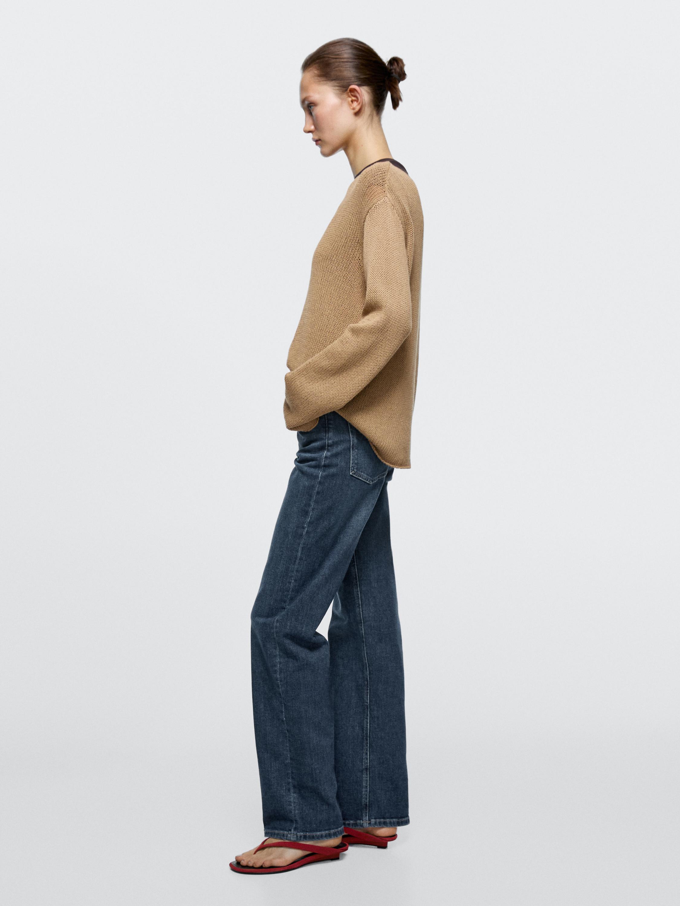 Jean straight décontracté taille haute