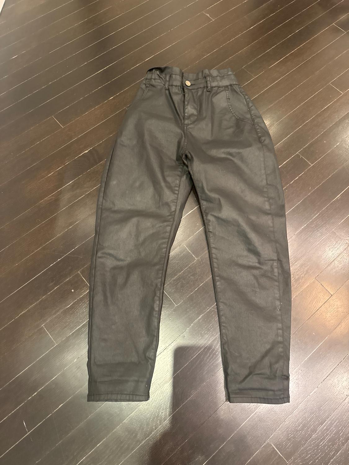 WAXED FINISH BAGGY PANTS