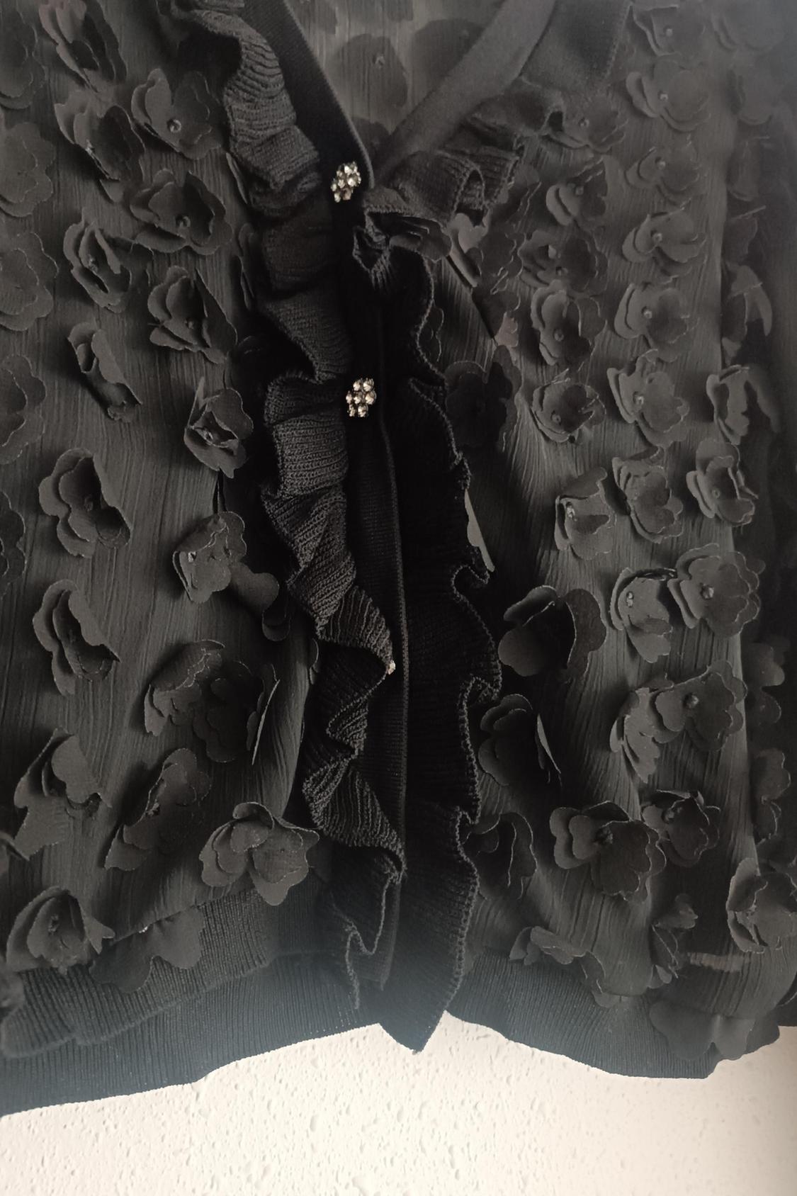 CARDIGAN WITH TEXTURED FLOWERS - Image 3