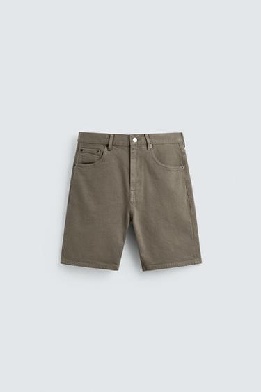 ДЖИНСОВЫЕ ШОРТЫ REGULAR FIT — ЗЕЛЕНОВАТЫЙ от Zara