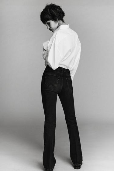 Zara LOW RISE CONTOUR BOOTCUT JEANS ZW COLLECTION - Black - Image 0